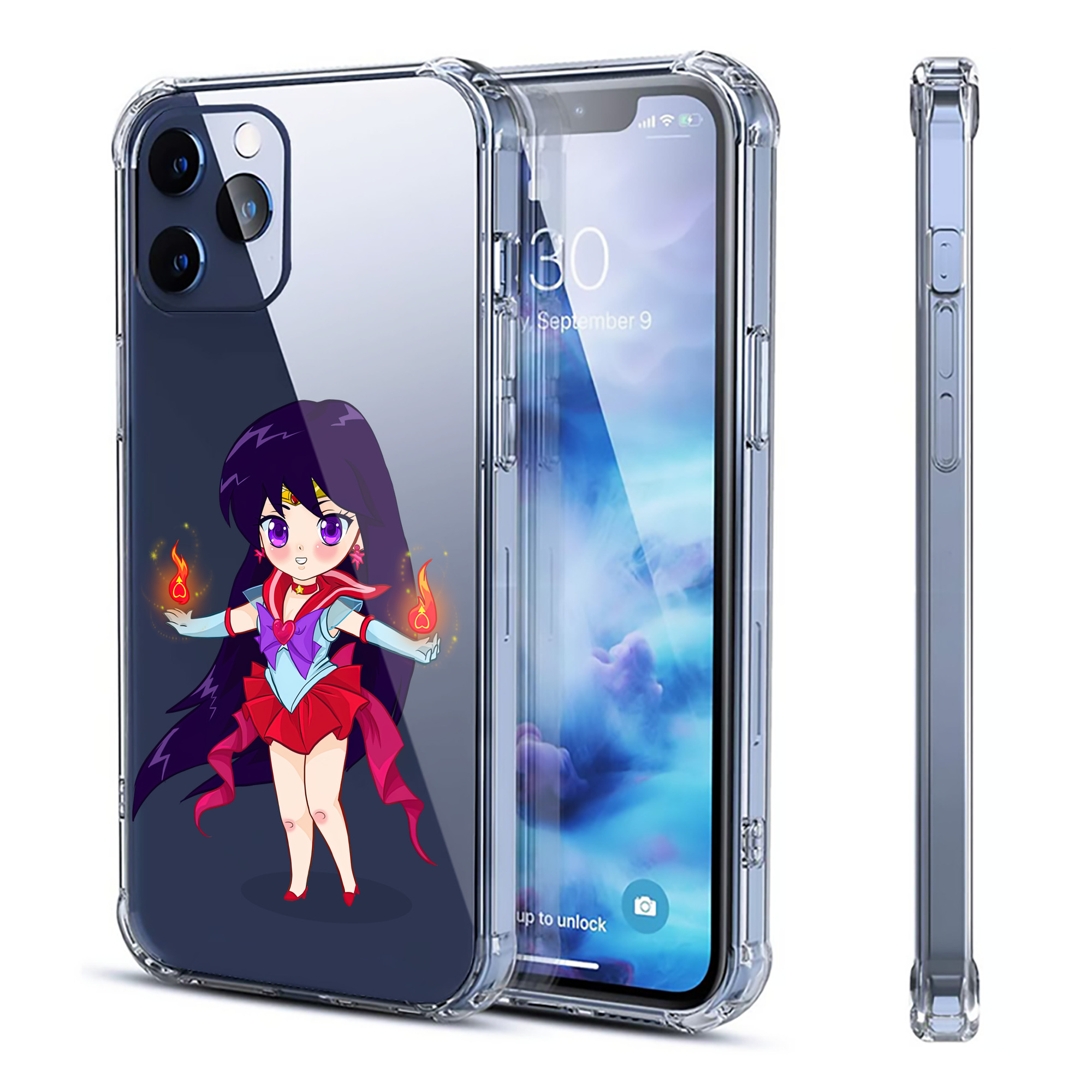 （画像用） 美少女戦士セーラームーン 火野レイ ひの レイ Sailor Moon Hino Rei （セーラーマーズ,Sailor Mars） 【iPhone 12シリーズ対応】透明スマホケース（クリアソフトケース）